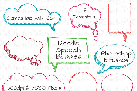 Doodle Speech Bubbles Ps Brushes preview 5