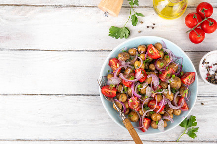 Homemade young potatoes salad