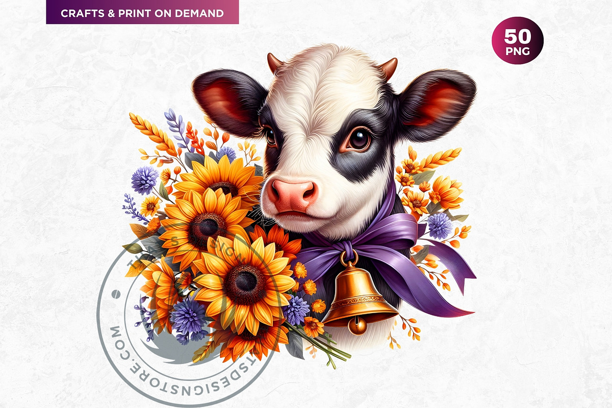 Autumn Animals & Sunflowers PNG, a Seasonal Illustration by ThatsDesignArt (Photo 5 of 10)