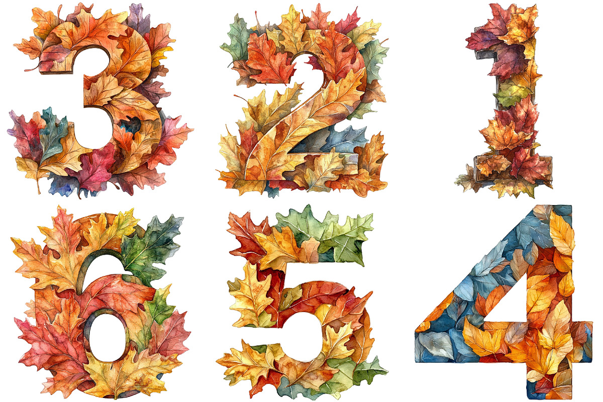 Watercolor Autumn Alphabet Clipart, a Seasonal Illustration by Canvas Craft (Photo 6 of 7)