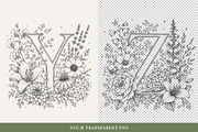 Floral Alphabet Botanical Line Art, a Decorative Illustration by AW Studios (Thumbnail 6 of 6)