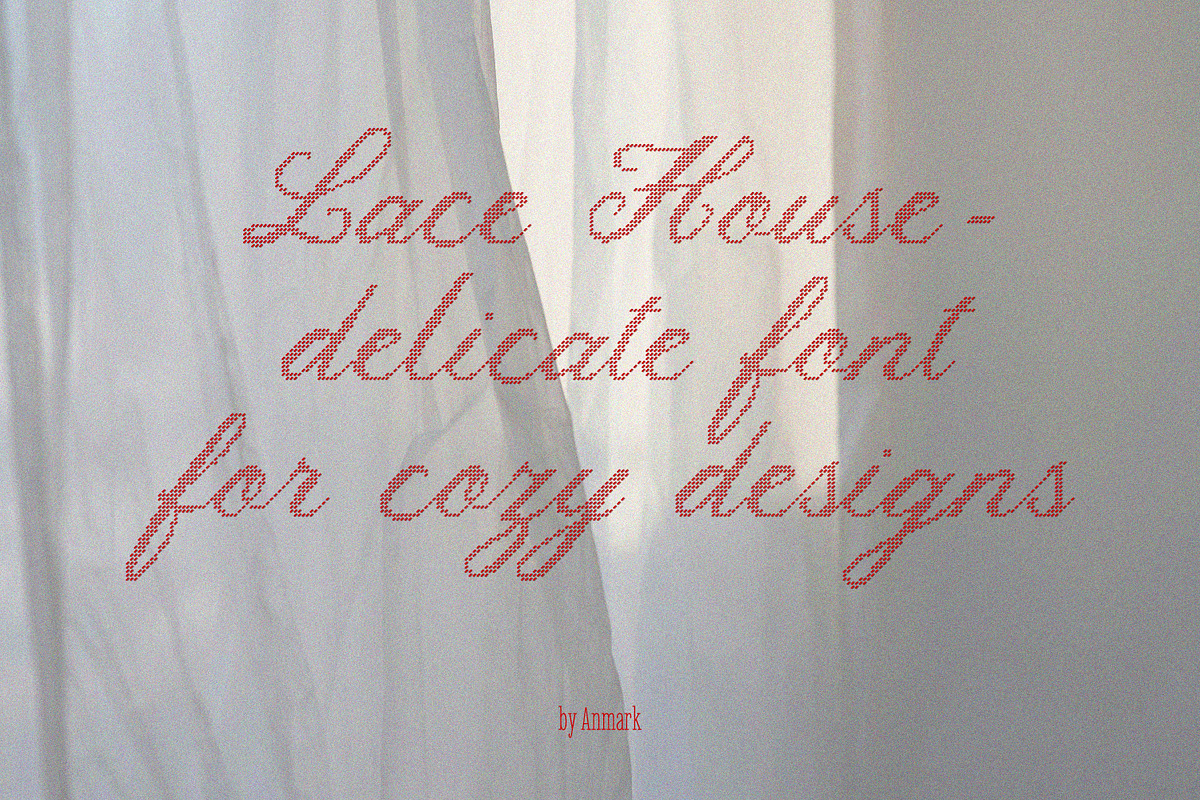 Lace House Stitched Embroidery Font, a Script Font by AnMark (Photo 8 of 11)
