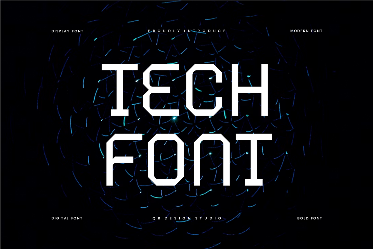 Emsote Techno Font, a Sans Serif Font by QR Design Studio (Photo 2 of 8)
