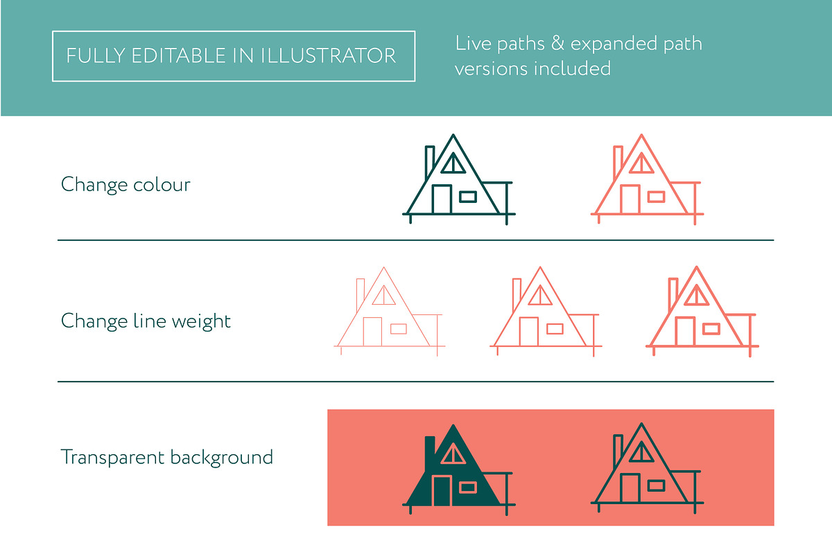 Cabin & Tent Icons, an Outline Icon by the cabin supply co (Photo 3 of 4)