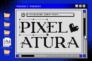 Pixelatura | Pixelated Serif Font, a Serif Font by Angin Studio