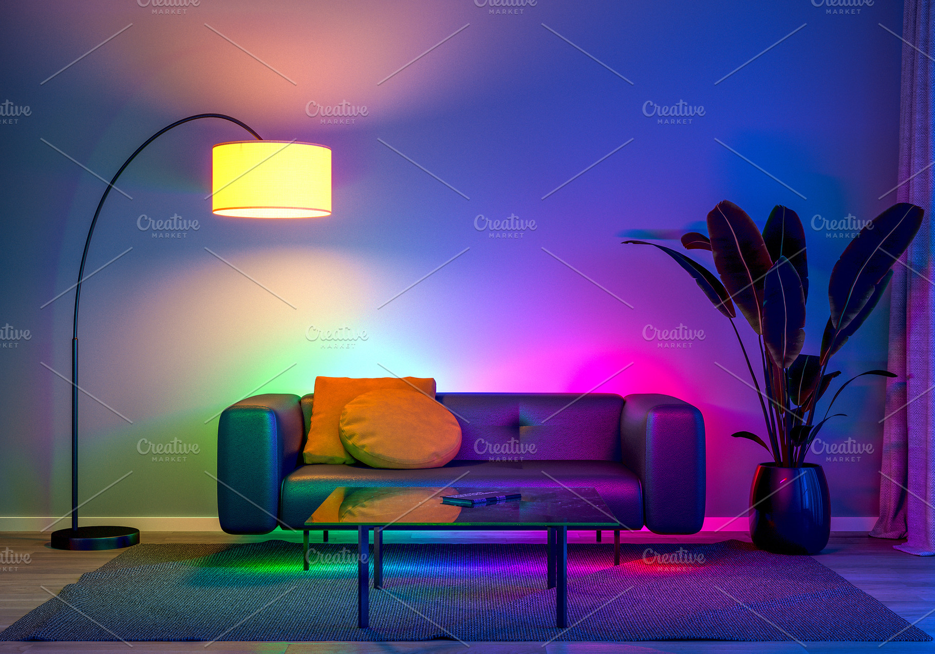 Modern living room with ambient LED, an Architecture Photo by Pozitivo