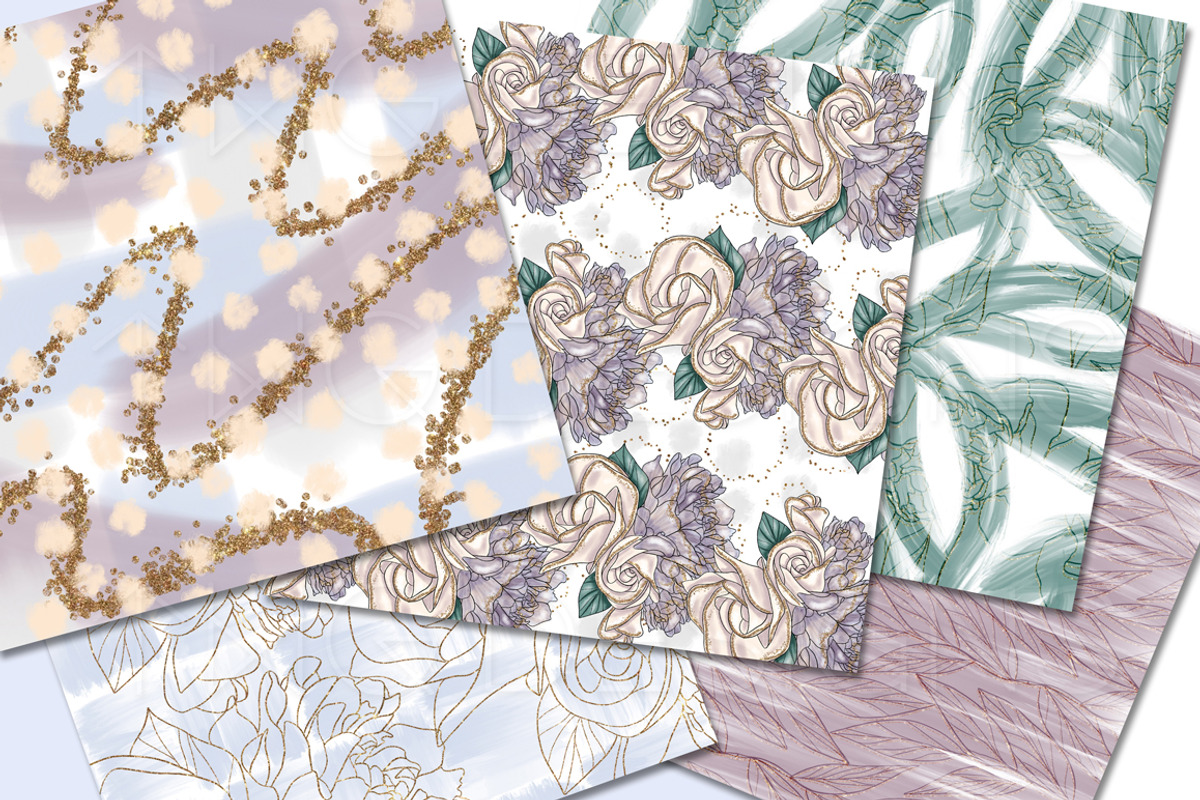Mauve Pastel Abstract Paper Set, a Pattern Graphic by TWG Designs (Photo 3 of 3)