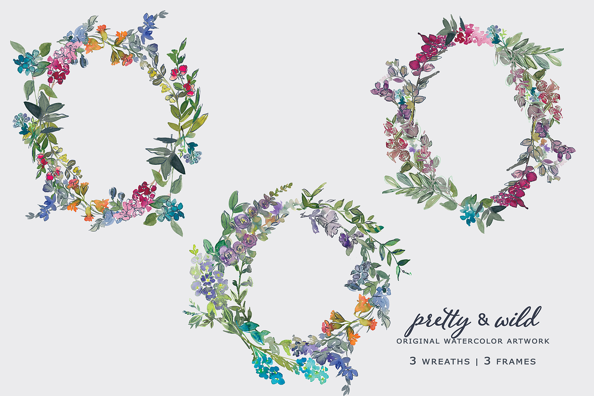 Field Flowers Clipart HUGE set, an Illustration by Patishop Art