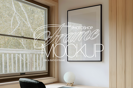 A1 Black Frame Mockup Cosy Scene