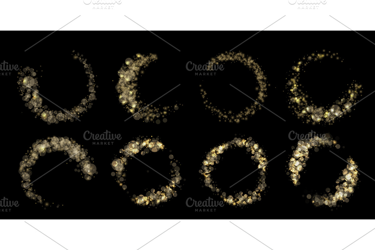 Shimmering glitter circles. Glowing, an Illustration by winwin.art