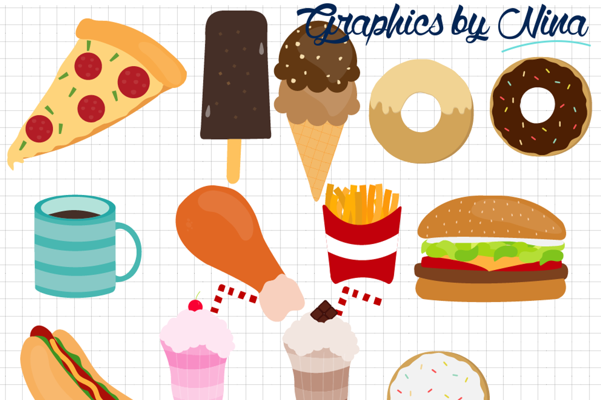 Fast Food Clipart, a Food Illustration by Graphics by Nina