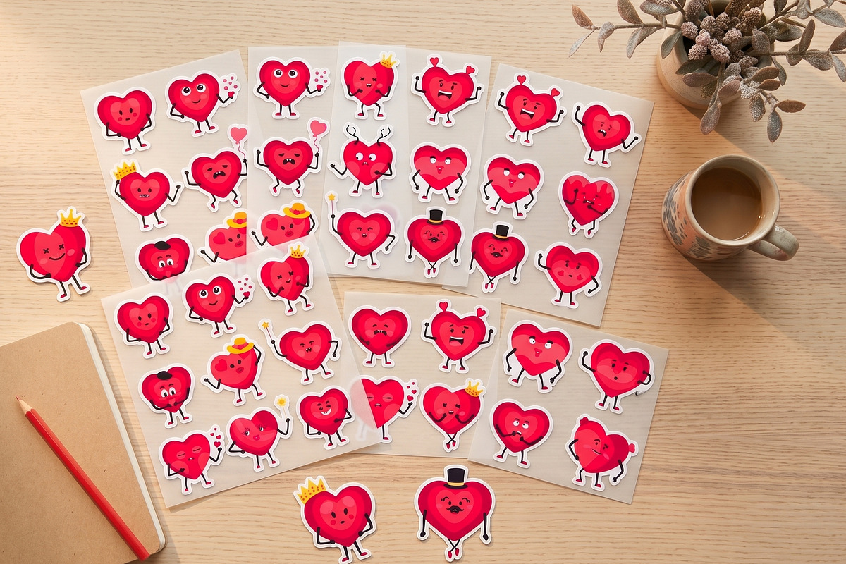 Cute Heart Characters & Patterns, an Object Graphic by IRSYART (Photo 4 of 11)