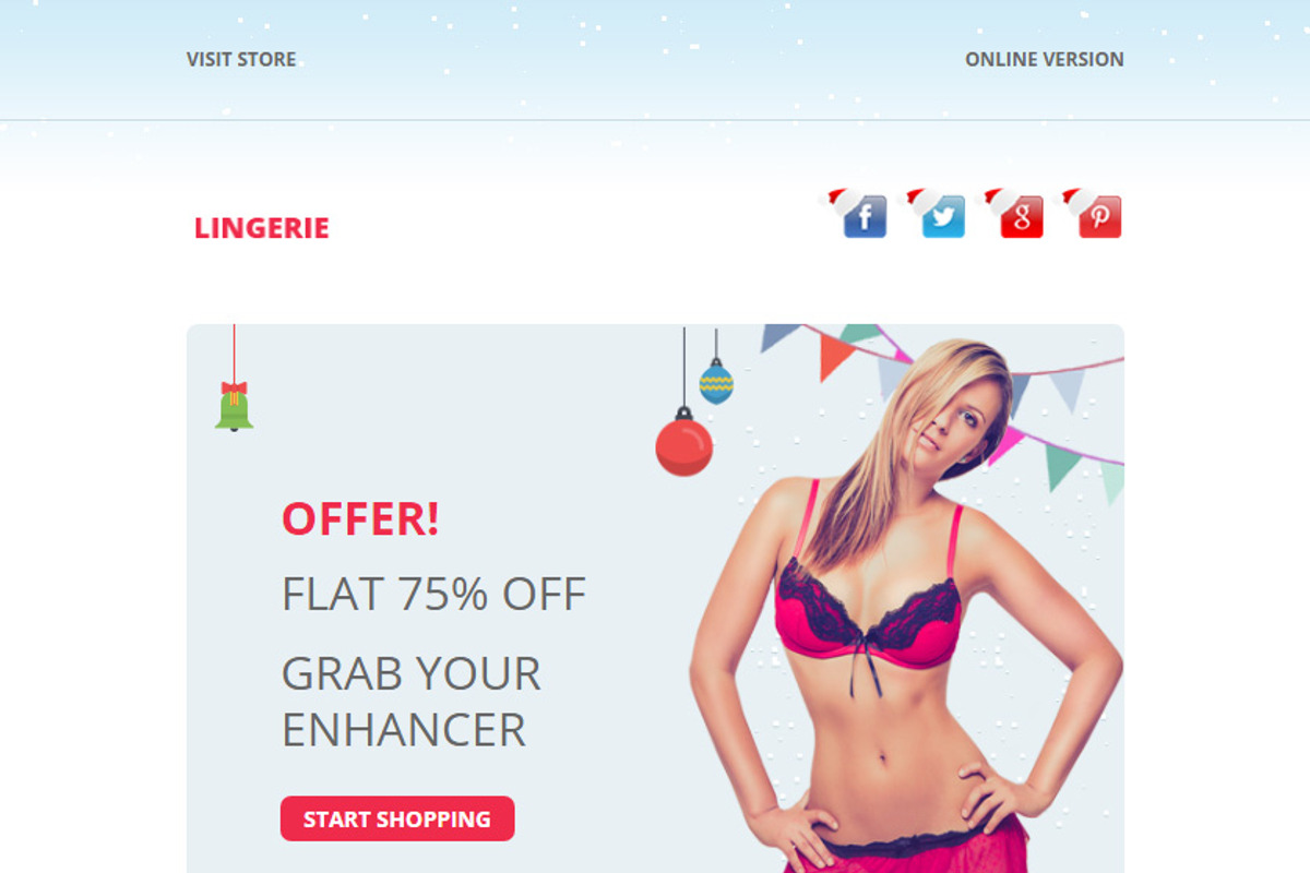 Lingerie Responsive Email Template, an Email Template by Pennyblack Templates (Photo 2 of 2)
