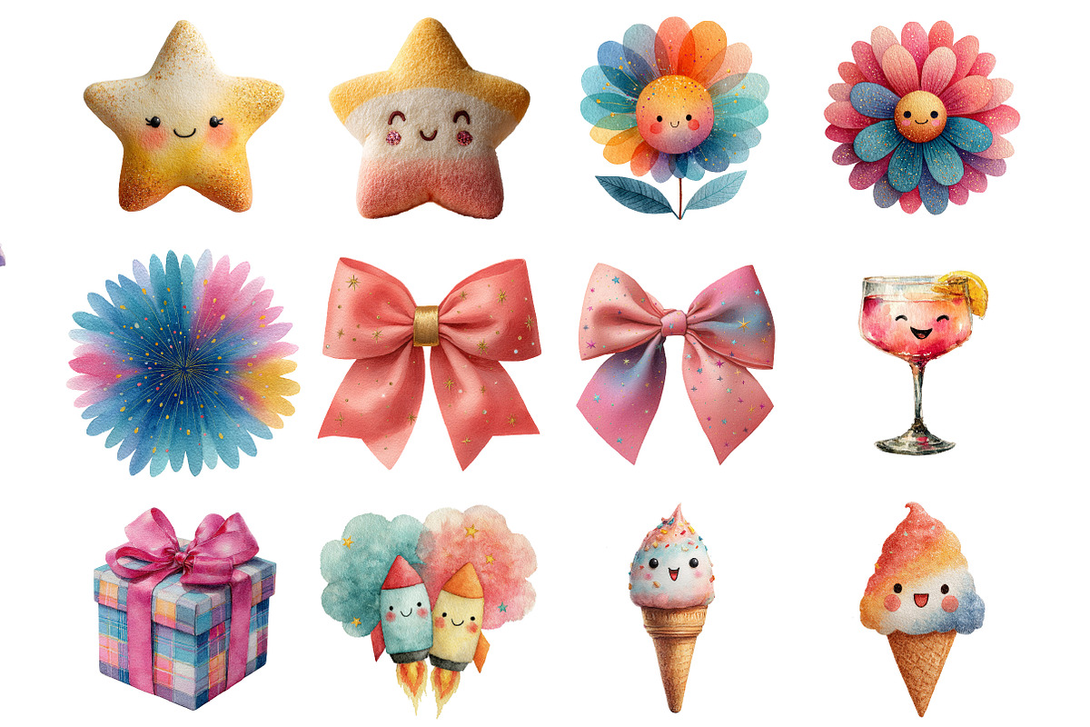 retro new year clipart, an Illustration by DreamArtGraphic (Photo 4 of 4)