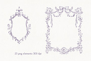 Plum Vintage Baroque Wedding Set, a Seasonal Illustration by AlenaVlasko stock Market (Thumbnail 5 of 8)