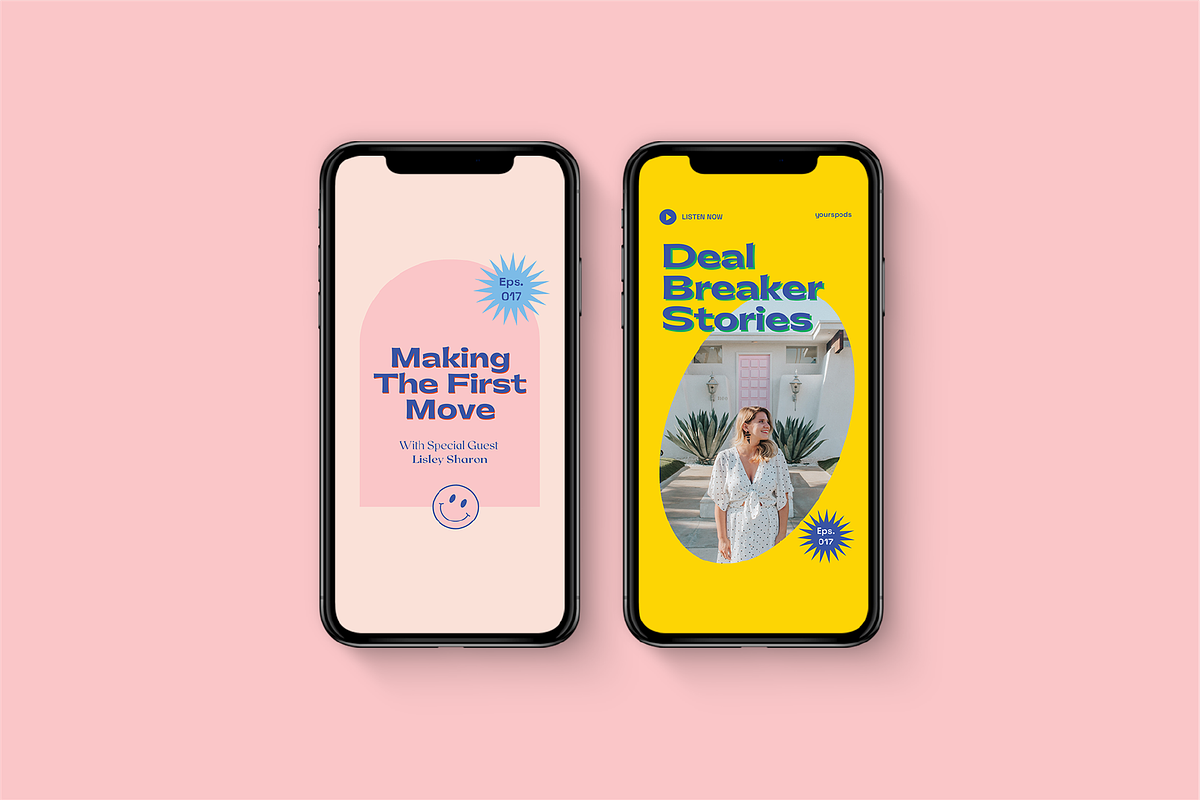 Retro Podcast Instagram Templates, a Social Media Template by Nurrehmet Studio (Photo 2 of 12)