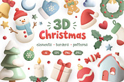 3D Christmas Vector Set, a Seasonal Illustration by Hanna's ArtLab (Thumbnail 1 of 4)