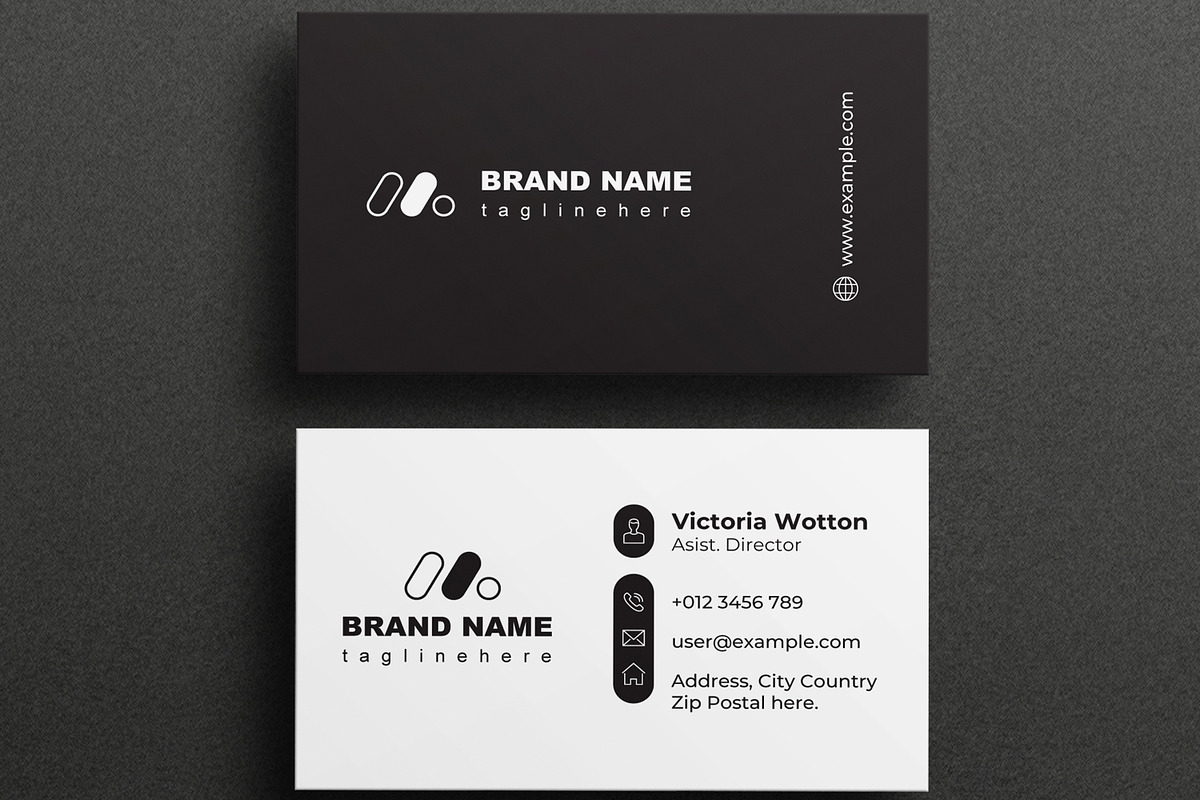 Black Business Card Design Layout, a Business Card Template by MightyDesign (Photo 3 of 6)