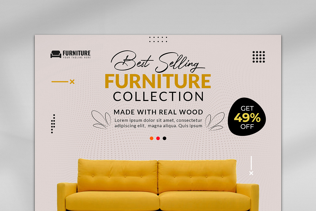 Furniture Social Media Banner Design, a Marketing Template by Photoshop Action (Photo 6 of 26)
