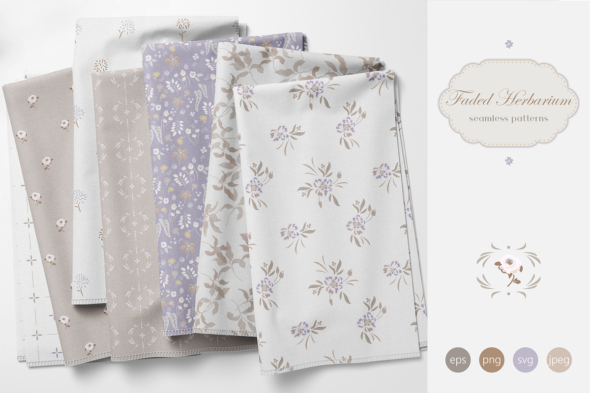 Faded Herbarium – Seamless Patterns, a Pattern Graphic by InaCorart (Photo 1 of 10)