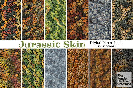 Illustrated Dinosaur Skin Scale, a Pattern Graphic by Fine Purple Elephant