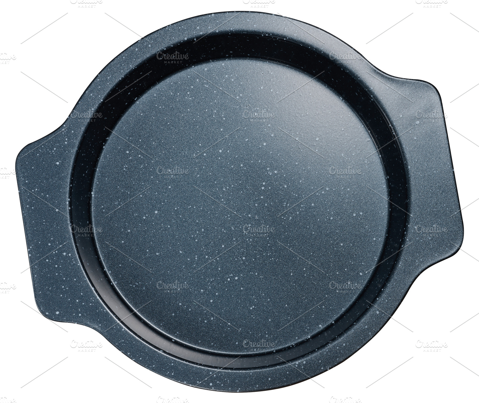Round baking dish with granite coating on isolated background, a Beauty & Fashion Photo by ndanko