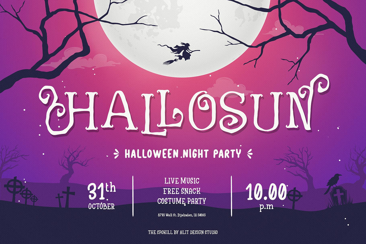 The Spokill Halloween Typeface, a Script Font by alit design (Photo 6 of 16)