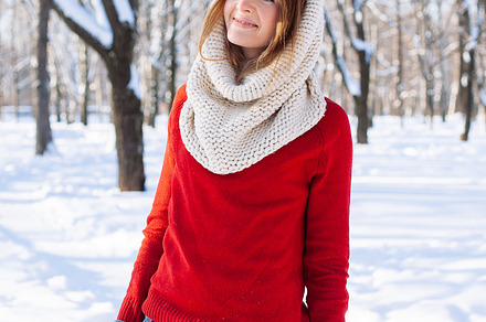 Woman in winter park featuring adult, attractive, and beautiful, a Person Photo by telnyaw