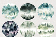 Misty Forest Seamless Patterns, a Pattern Graphic by Natural Planners (Thumbnail 2 of 3)