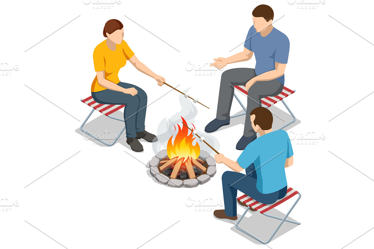 Isometric illustration of three, a Person Illustration by Golden Sikorka