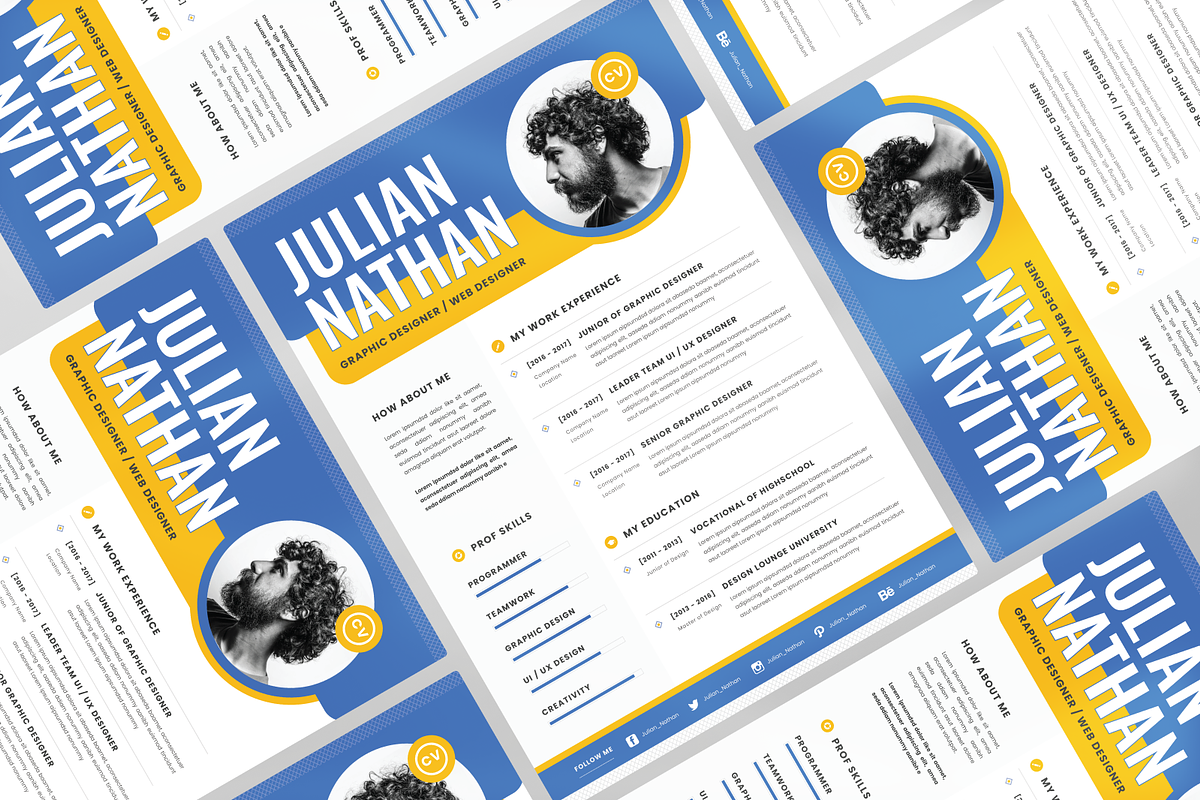 Modern CV Resume Graphic Designer, a Resume Template by Annora Studio (Photo 3 of 5)