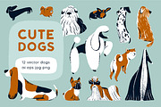 Cute dogs of different breeds set, an Animal Illustration by PaperTrident (Thumbnail 1 of 6)