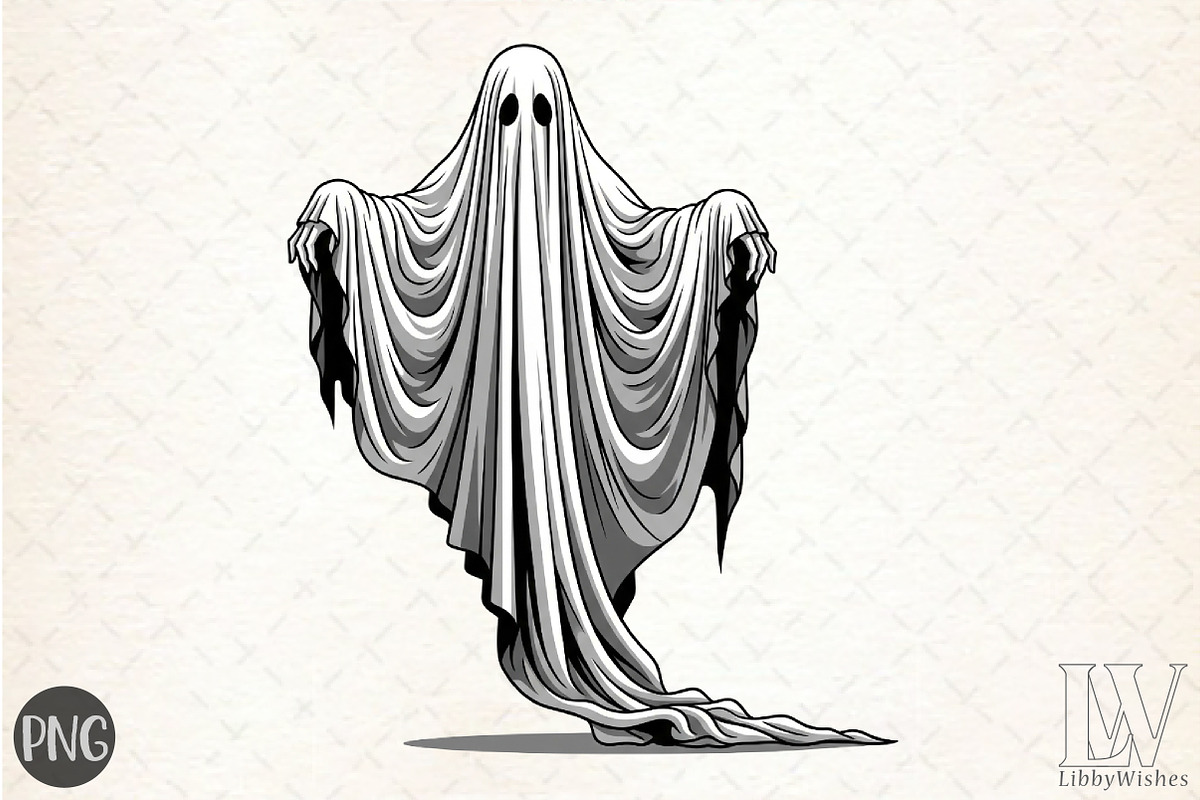 Halloween Ghost PNG, an Illustration by Libby Wishes (Photo 1 of 6)