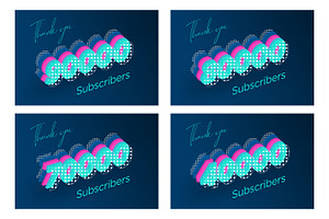 Multi Layers Subscribers Banners Set