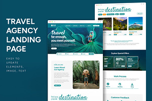 Travel Agency Landing Page, an UI Kit Template by CreativeShaper