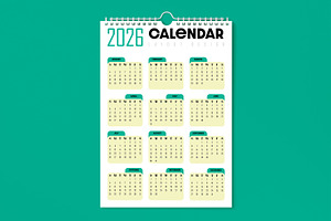 2026 Calendar Template, a Stationery Template by MightyDesign