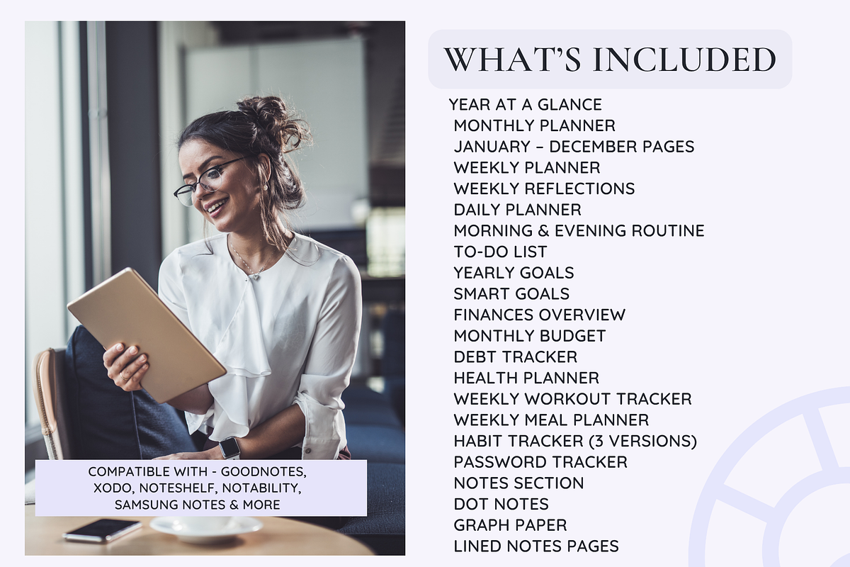 Undated Digital Planner, a Templates & Theme by LumusStudio (Photo 2 of 8)