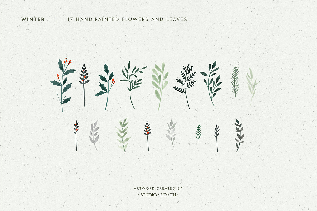 Watercolor Winter Bundle, an Illustration by Studio Edyth (Photo 2 of 6)