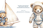 Watercolor blue Teddy bear clipart., an Object Graphic by AquarelleSpace (Thumbnail 4 of 4)