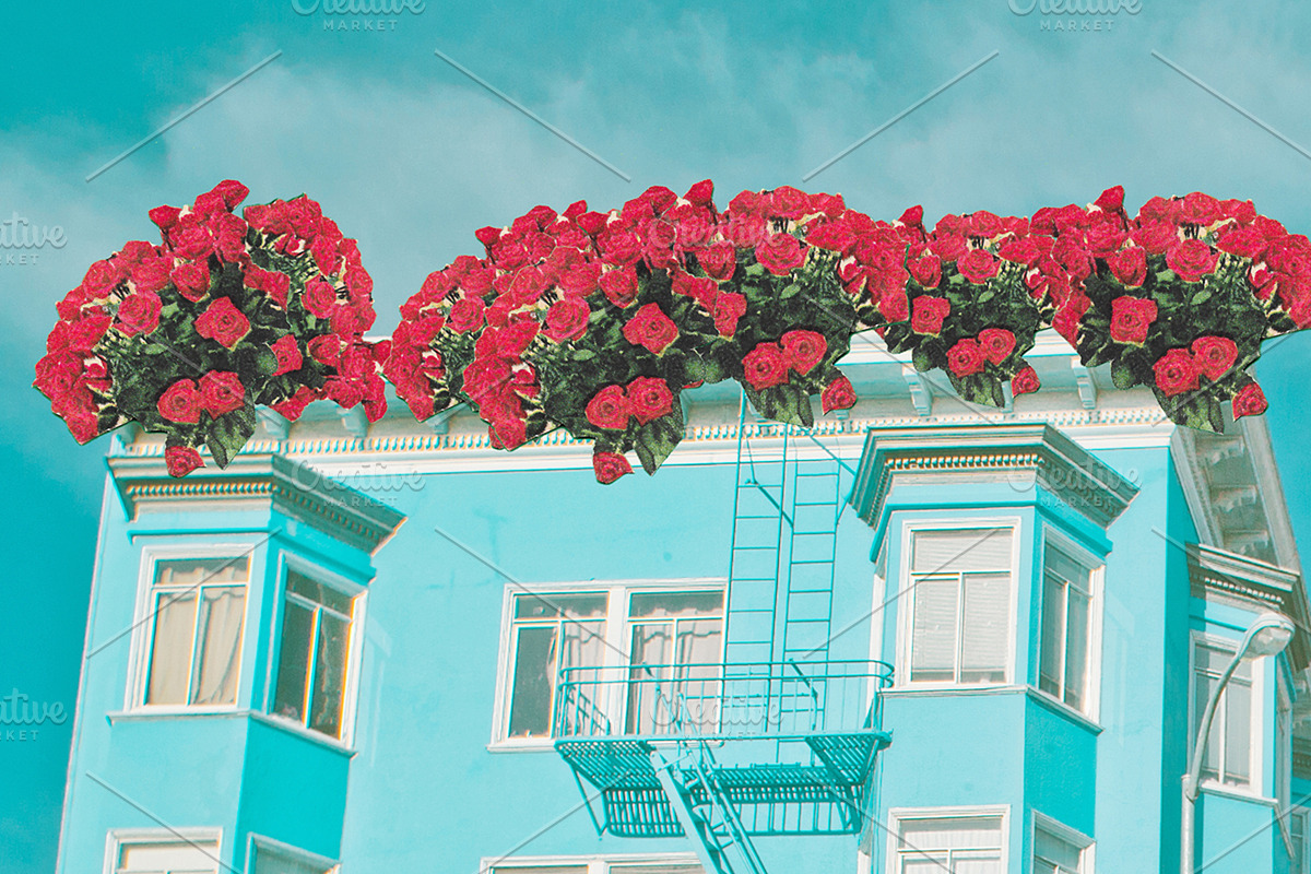 Garden Rooftop Collage Wall Art, a Background Graphic by Nine Photography