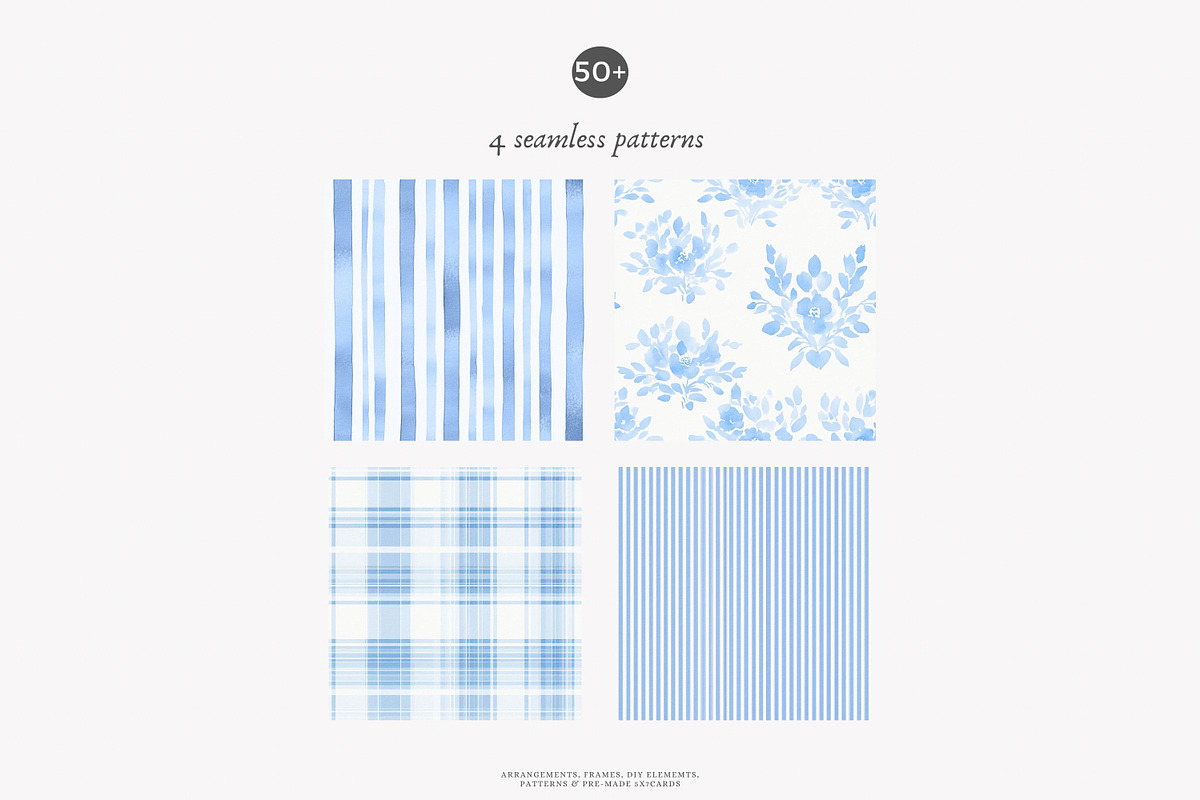 royal bloom watercolor floral set, a Decorative Illustration by Patishop Art (Photo 6 of 10)