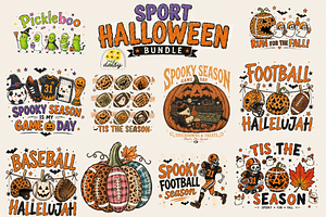 Vintage Sport Halloween Png Bundle, an Object Graphic by Daisy Design