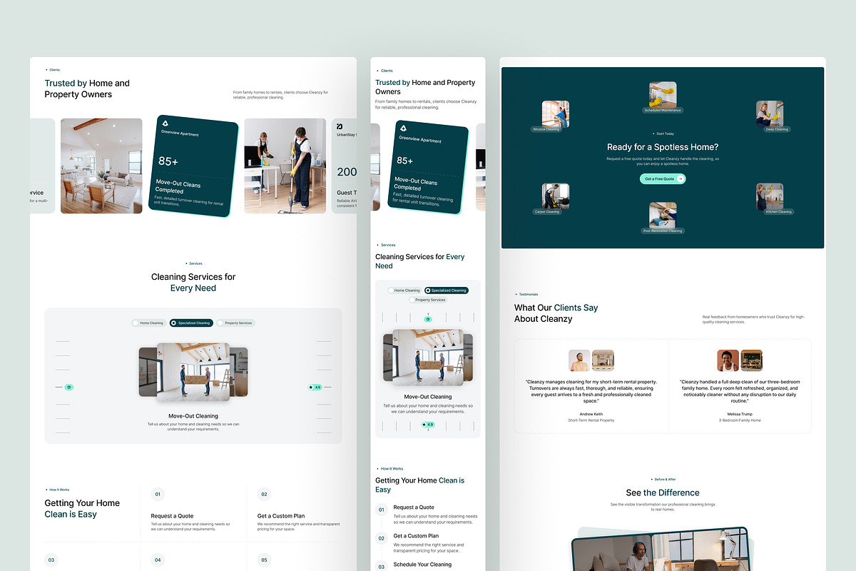 Home Cleaning Service Website UI, an UI Kit Template by peterdraw (Photo 2 of 7)