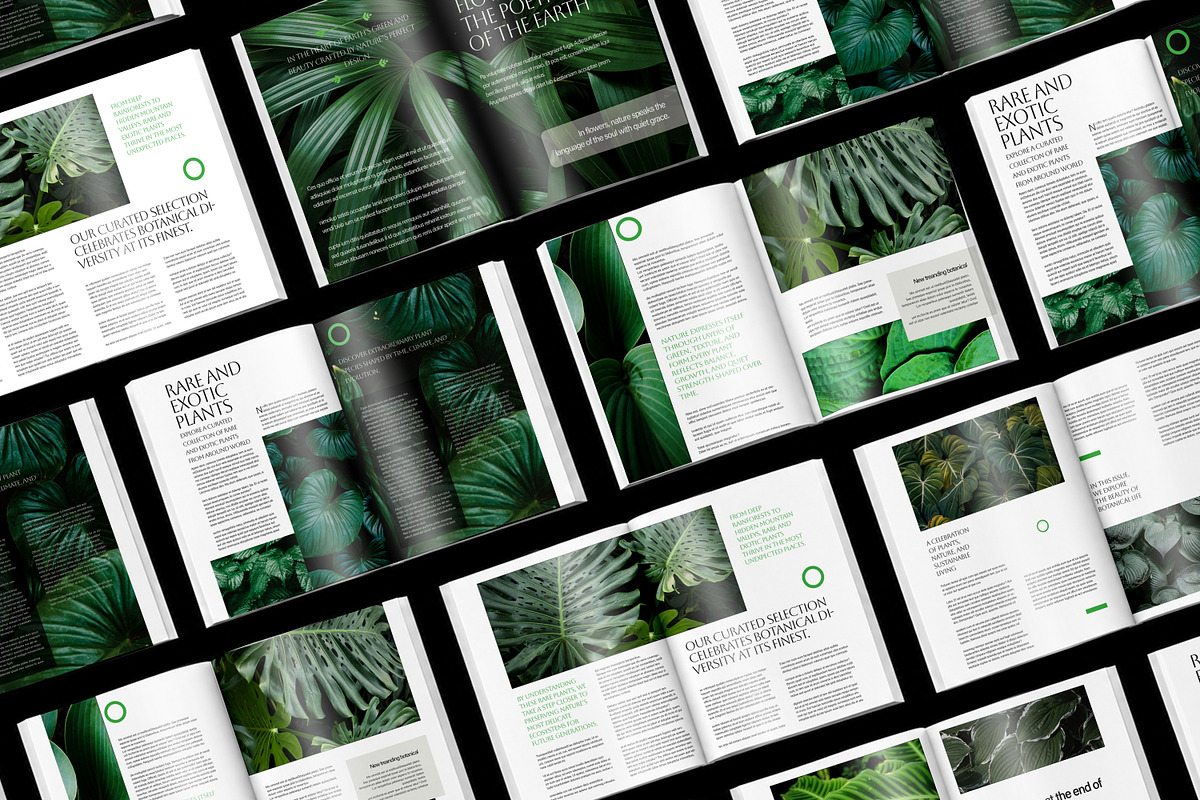 Botanical magazine design template, a Magazine Template by Shajib Shikder (Photo 6 of 7)