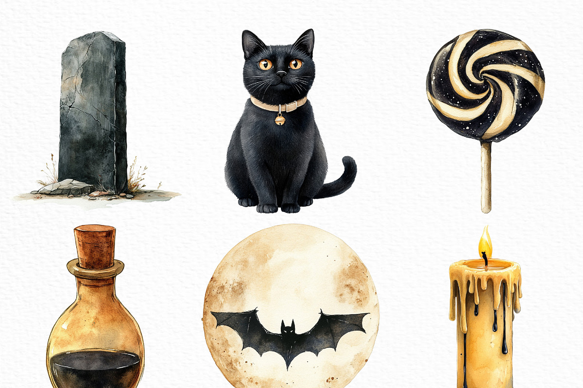 Beige & Black Halloween Clipart, an Illustration by Craft Nest (Photo 5 of 6)