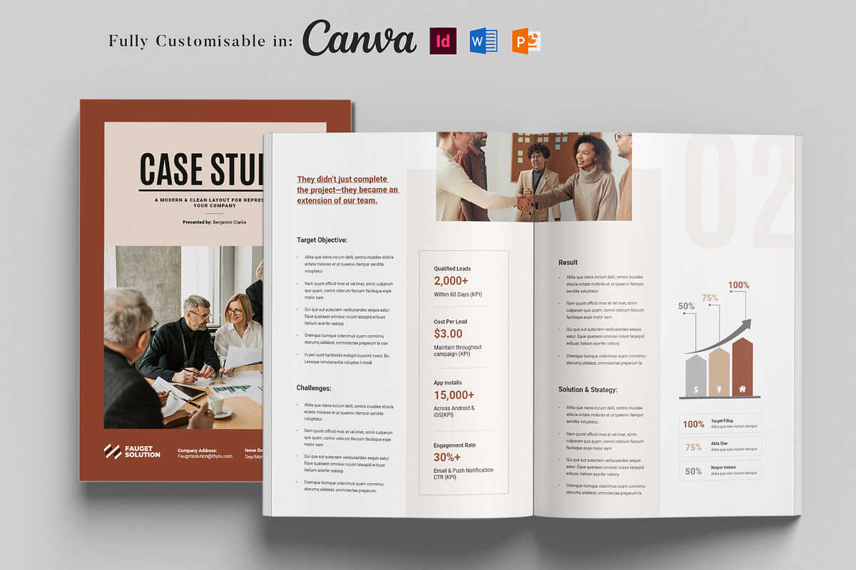 Case Study Template, MS Word, a Brochure Template by DesVert (Photo 1 of 6)