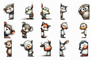 Quirky Peeking Around Corner Animals, an Illustration by Libby Wishes (Thumbnail 4 of 6)