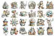 Whimsical Icy Blue Christmas Clipart, an Illustration by Daily.Designs (Thumbnail 3 of 5)