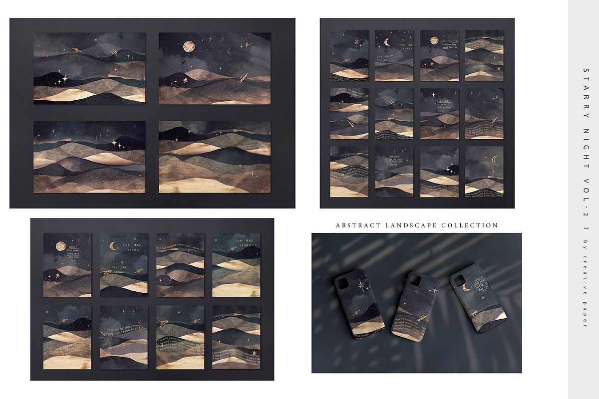 Galaxy & Landscape Modern Bundle, a Background Graphic by by creative paper (Photo 7 of 14)