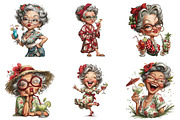 Funny Senior Lady Drinking Cocktail, an Illustration by Craft Nest (Thumbnail 8 of 9)